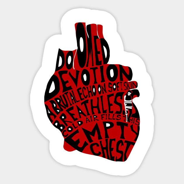 doomed devotion anatomical heart Sticker by somatosis